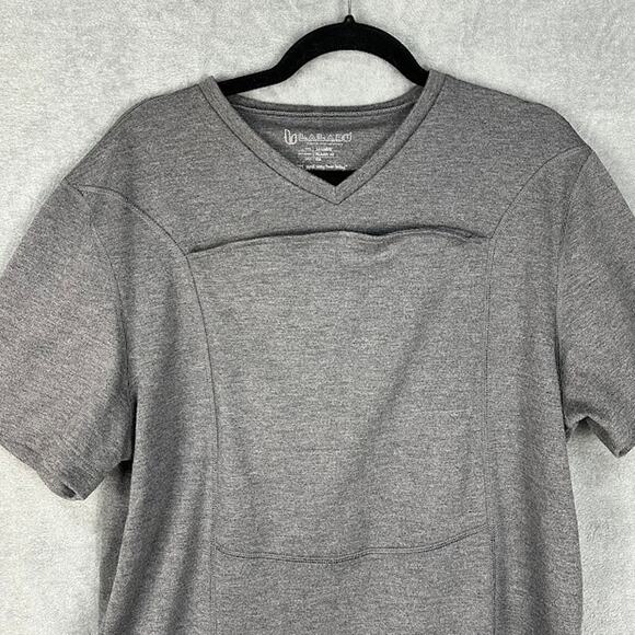 Lalabu Dad Shirt Mens 2XL Gray Baby Wearing Kangaroo Care Pouch Short Sleeve - Picture 2 of 13